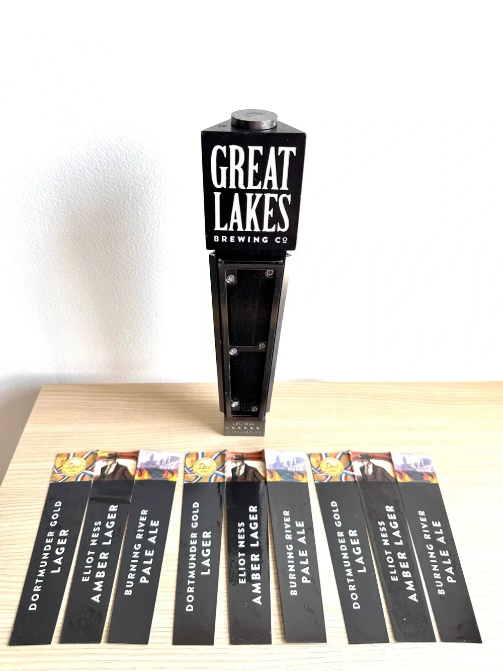 Great Lakes Brewing Co Interchangeable 3-Sided Beer Bar Tap Handle w/ 6 Inserts